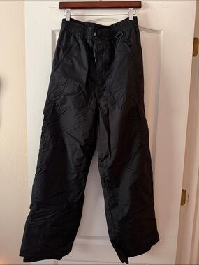 Men's Black Cargo Pants with Elastic Waist and Utility Pockets